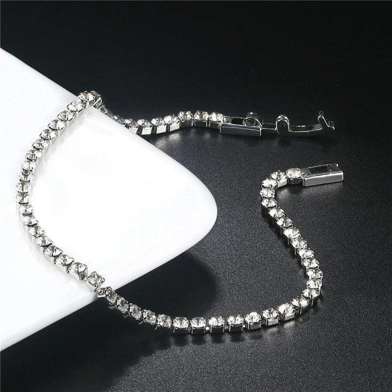Full Diamond Crystal Bracelet Round Zircon - 2.5mm Single Row
