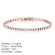 Full Diamond Crystal Bracelet Round Zircon - 2.5mm Single Row