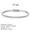 Full Diamond Crystal Bracelet Round Zircon - 2.5mm Single Row