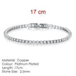 Full Diamond Crystal Bracelet Round Zircon - 2.5mm Single Row