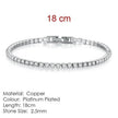 Full Diamond Crystal Bracelet Round Zircon - 2.5mm Single Row