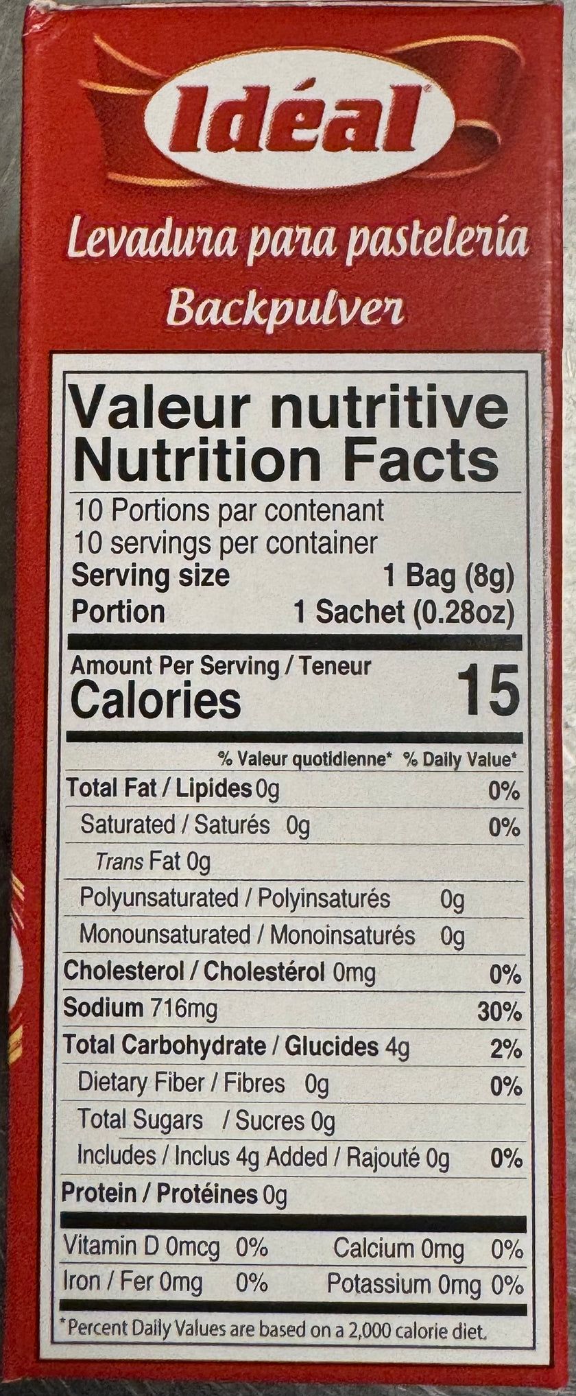 IDEAL Baking Powder 10x8g