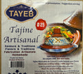 TAYEB Tagine Pot Conical Decirated with Metal Belt & wood hand 25cm