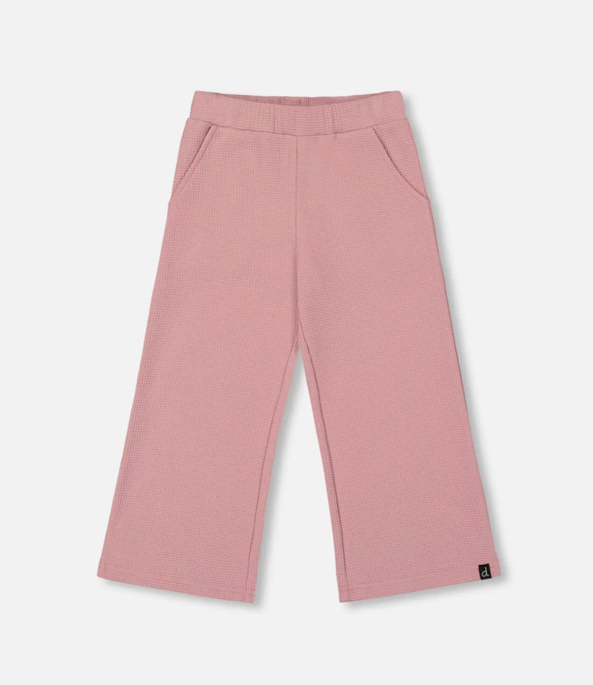 Waffle Flare Leg Pant | Pink | Deux Par Deux