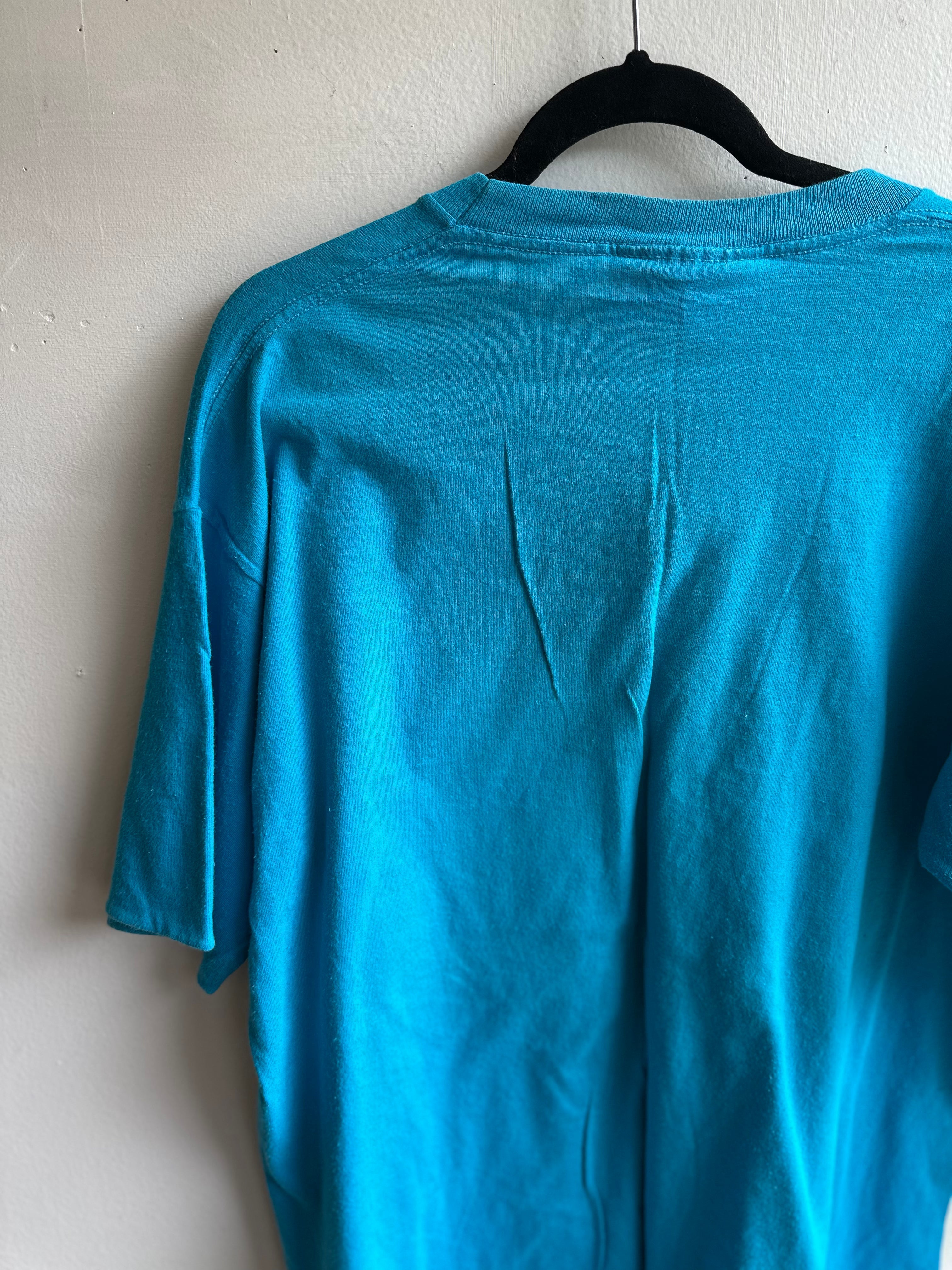 Vintage 1990s Mickey Mouse Blue Cotton Tee | Size XL