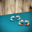 Crescent Bloom Stud Earrings – Floral Halo Design - Sparkle
