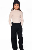 Waffle Flare Leg Pant | Black | Deux Par Deux