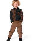 Long Sleeve Flannel Shirt | Yellow And Green Plaid | Deux Par Deux