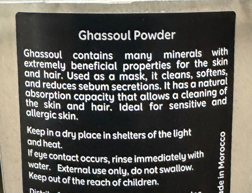 Terre d’Oleane Moroccan Ghassoul Lava Clay Powder 250g