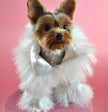 Garcelle Dog Robe – White Feather Luxury Outfit for Dogs