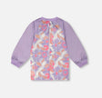 School Apron | Lilac Retro Flower Print | Deux Par Deux