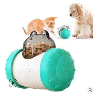 Dog Treat Leaking Toy With Wheel – Interactive Slow Feeder for Dogs, Puppies & Cats | Black, Yellow, Pink, Blue, Green