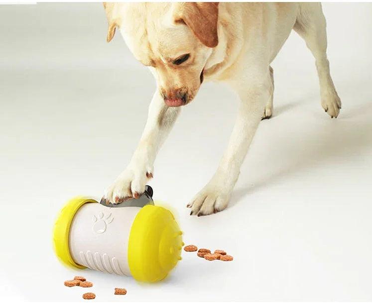 Dog Treat Leaking Toy With Wheel – Interactive Slow Feeder for Dogs, Puppies & Cats | Black, Yellow, Pink, Blue, Green