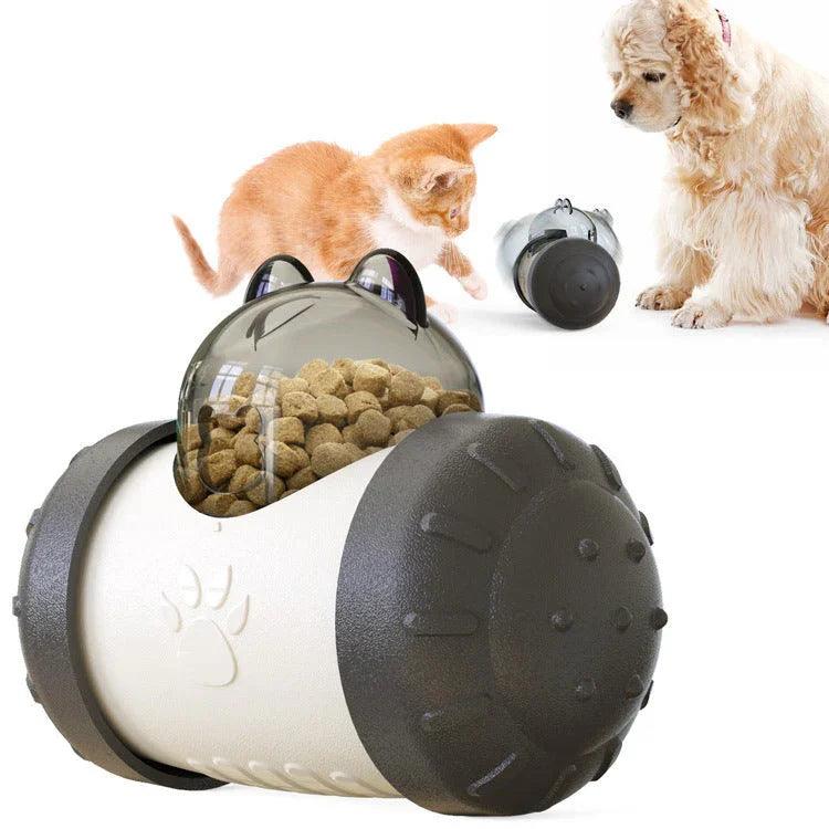 Dog Treat Leaking Toy With Wheel – Interactive Slow Feeder for Dogs, Puppies & Cats | Black, Yellow, Pink, Blue, Green
