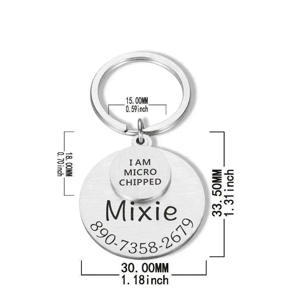 Funny Personalized POD Collar Pet ID Tag Keychain