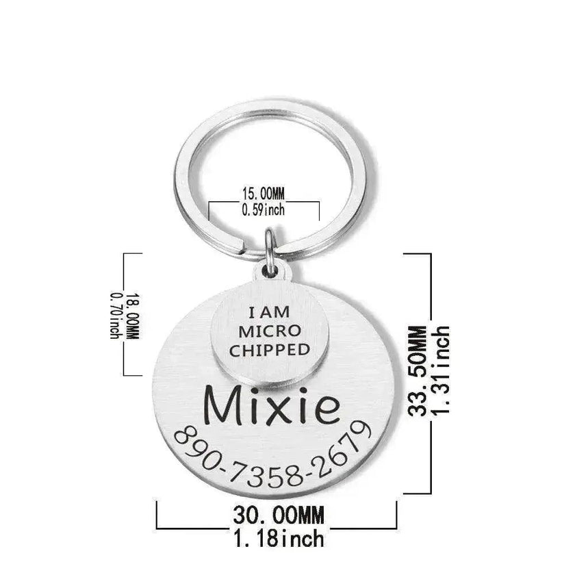 Funny Personalized POD Collar Pet ID Tag Keychain