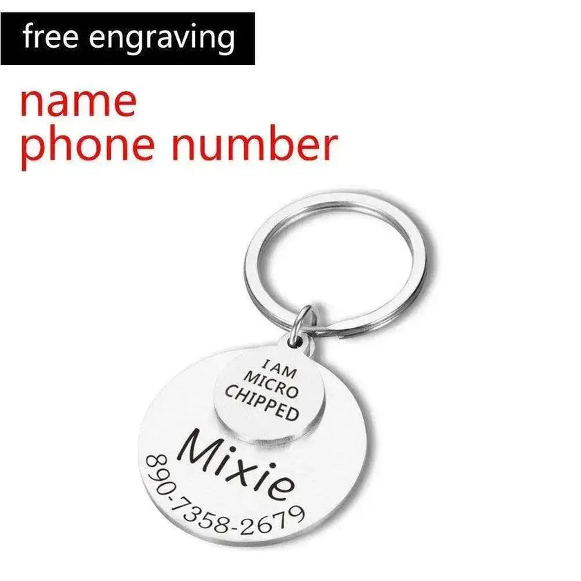 Funny Personalized POD Collar Pet ID Tag Keychain