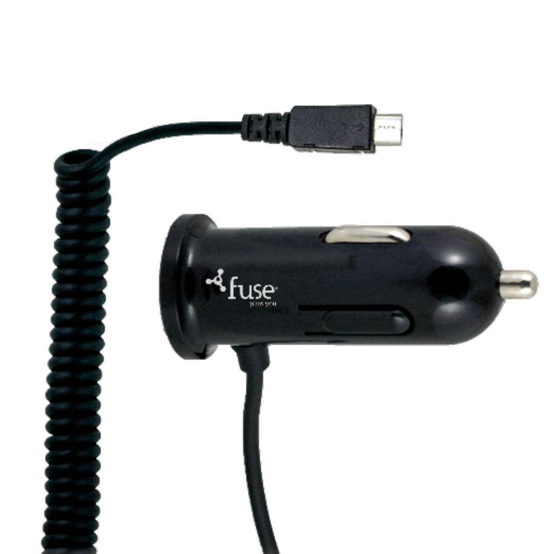 Fuse - Car Charger Micro Usb Hard Wired 24Amp + Additional Usb Port 8Ft Coil