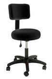 Futura - Black Deluxe Round Stool With Backrest