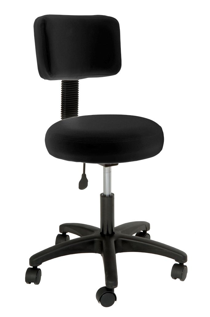 Futura - Black Deluxe Round Stool With Backrest