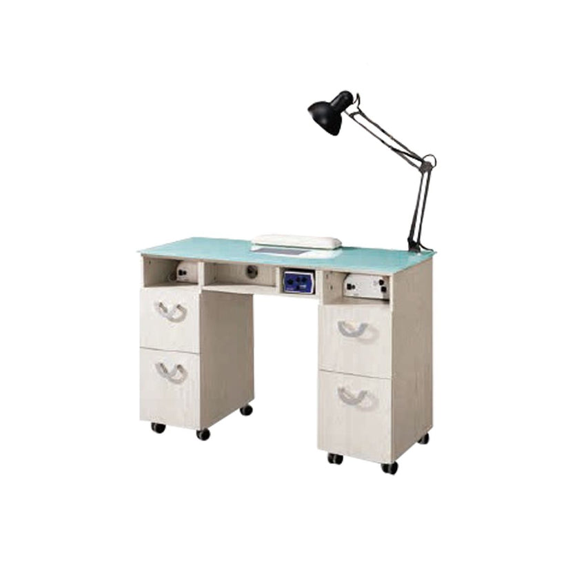 Futura - Manicure Table #13 With Wood And Glass Top