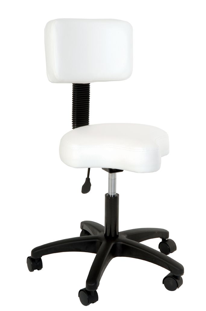 Futura - White Deluxe Ergo Stool With Backrest