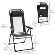 Outsunny Dual Camping Delight: Double Foldable Reclining Camping Chairs with Headrest, Black