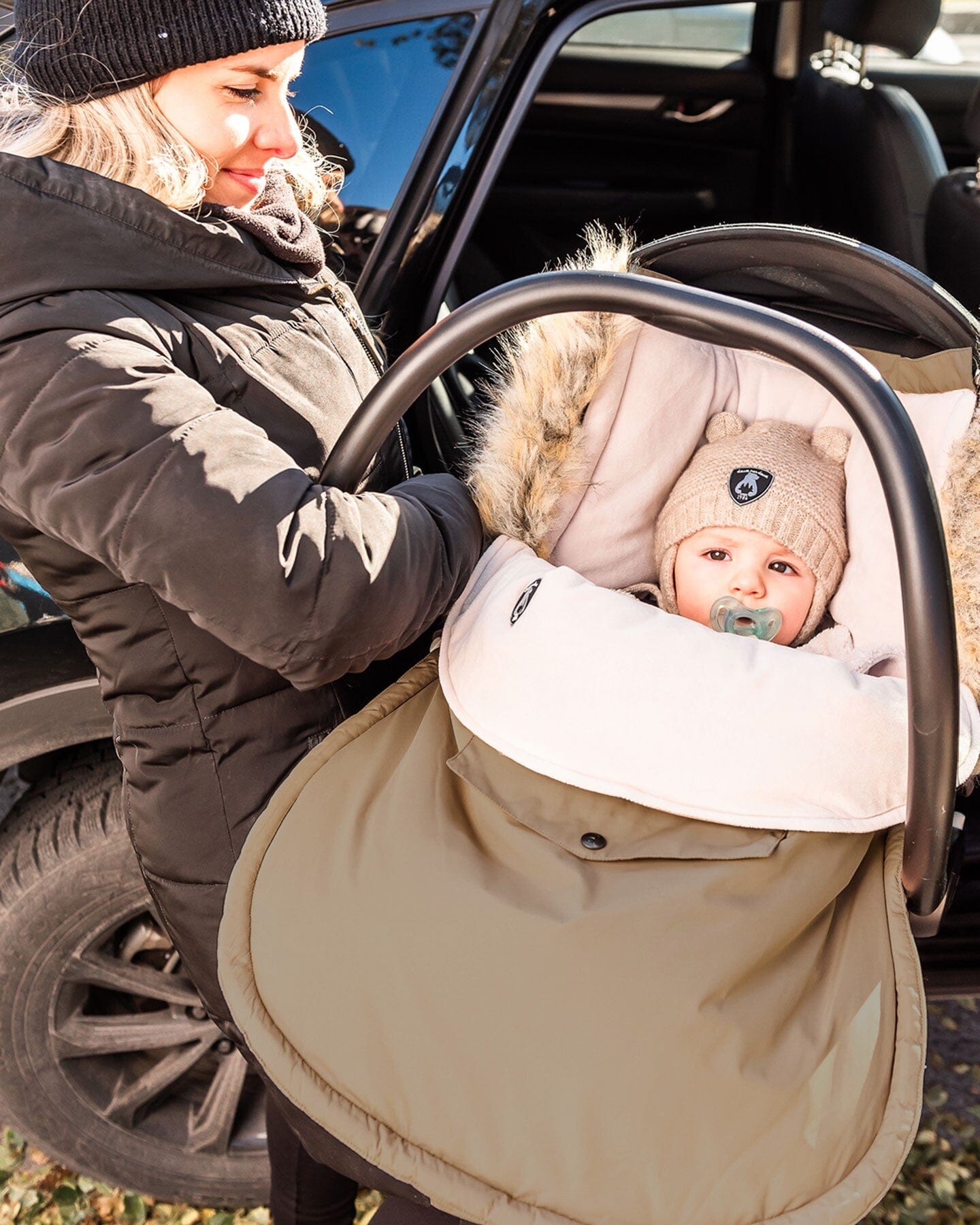 Bunting Bag Designed For Car Seat And Stroller Purple Gray