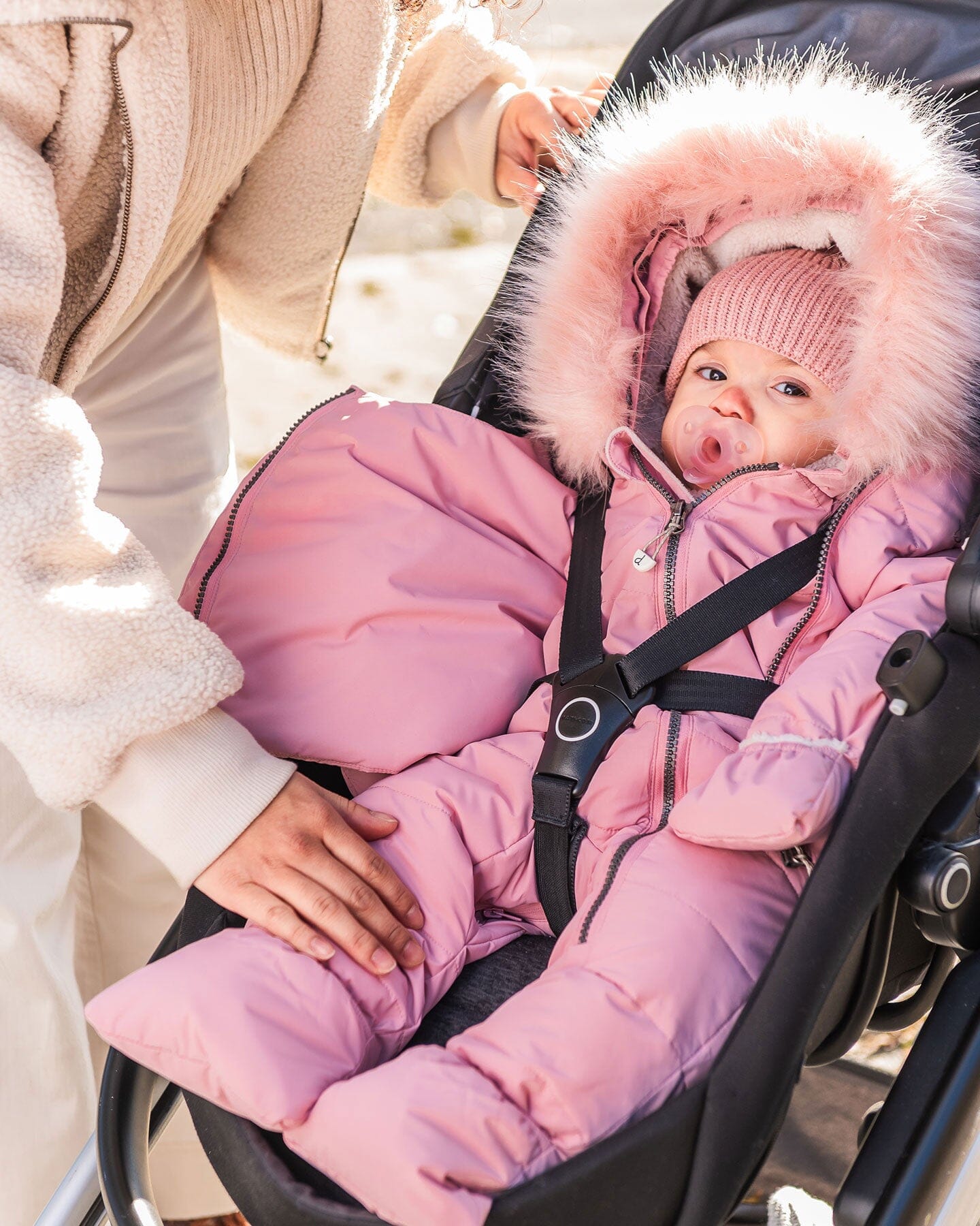 One-Piece Baby Snug Snowsuit Designed For Car Seat Black