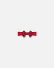 Headband With Glittering Tulle Bow Red Plaid