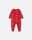 Organic Cotton One Piece Pajama Red Printed Christmas Tree