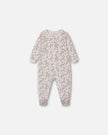 Organic Cotton One Piece Pajama Cream Printed Flowers