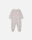 Organic Cotton One Piece Pajama Cream Printed Flowers