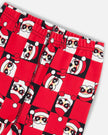 Organic Cotton Two Piece Pajama Set Red Printed Santa