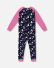 Organic Cotton Two Piece Pajama Set Navy Printed Cats