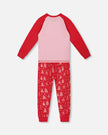 Organic Cotton Two Piece Pajama Set Red Printed Christmas Tree