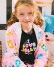 Organic Cotton Tee With Print And Knot Black And Multicolored