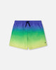 Men's Swim Trunks Blue, Green, And Lime Gradient