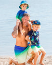 Men's Swim Trunks Blue, Green, And Lime Gradient