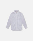 Long Sleeve Button Down Shirt Navy Blue Stripes