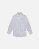 Long Sleeve Button Down Shirt Navy Blue Stripes