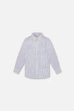 Long Sleeve Button Down Shirt Navy Blue Stripes