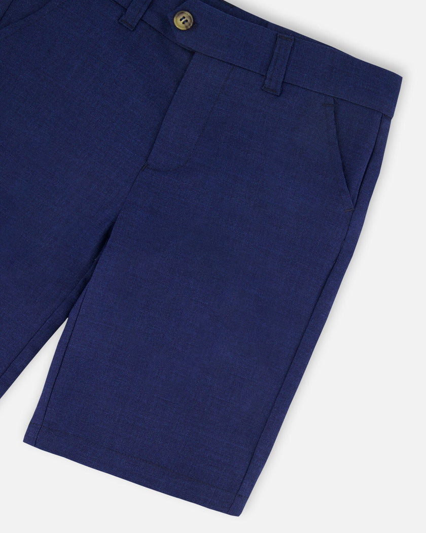 Slant Pocket Bermuda Shorts Navy Blue