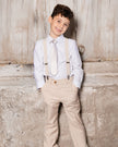 Neck Tie Light Taupe Striped