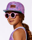 Printed Cap Old Mauve And Multicolored Butterflies