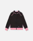 Printed Reversible Full Zip Athletic Cardigan Pink, Blue And Butterflies