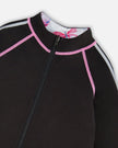 Printed Reversible Full Zip Athletic Cardigan Pink, Blue And Butterflies