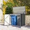 Outdoor Storage Shed Lockable Galvanized Steel Garbage Bin Shed Lift-up Lid for 2 Trash Cans