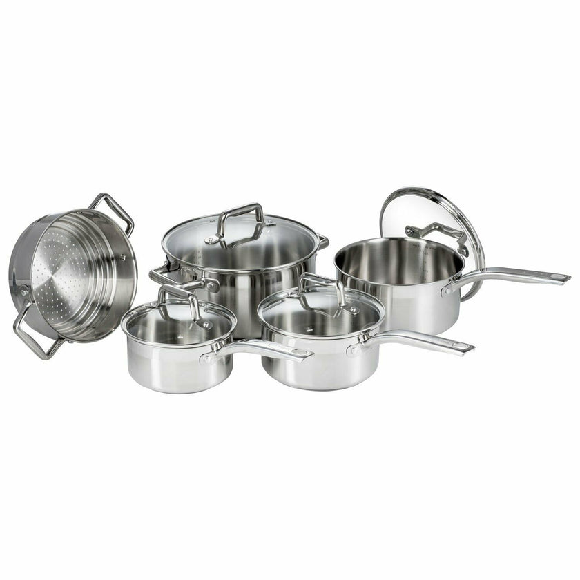 T-FAL 9 Piece Inspire Pot Set - Blemished package with full warranty - G707S974