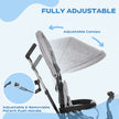 Qaba 4-in-1 Convertible Toddler Tricycle Stroller with Canopy Basket Safety Harness for Kids 12-60 Months Grey